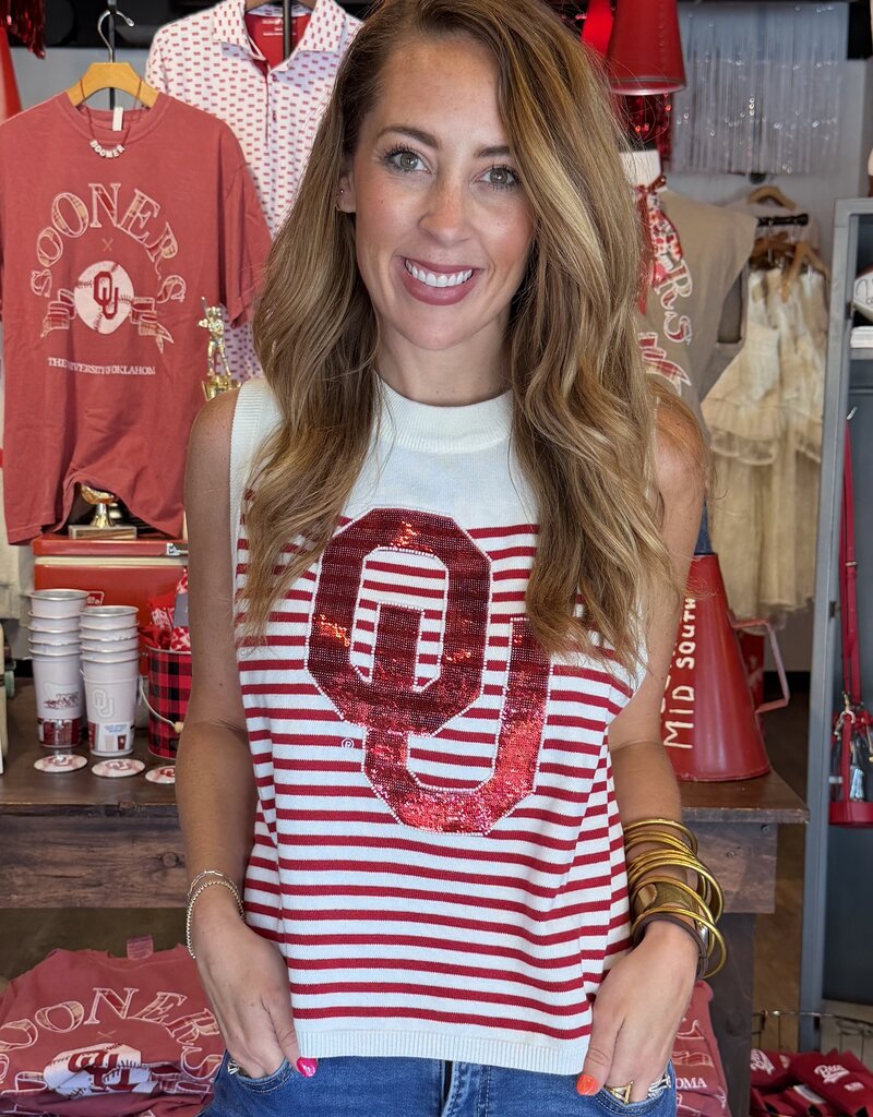 QOS Mascot Striped Knit Tank