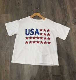 Sequin American Flag Embellished Top