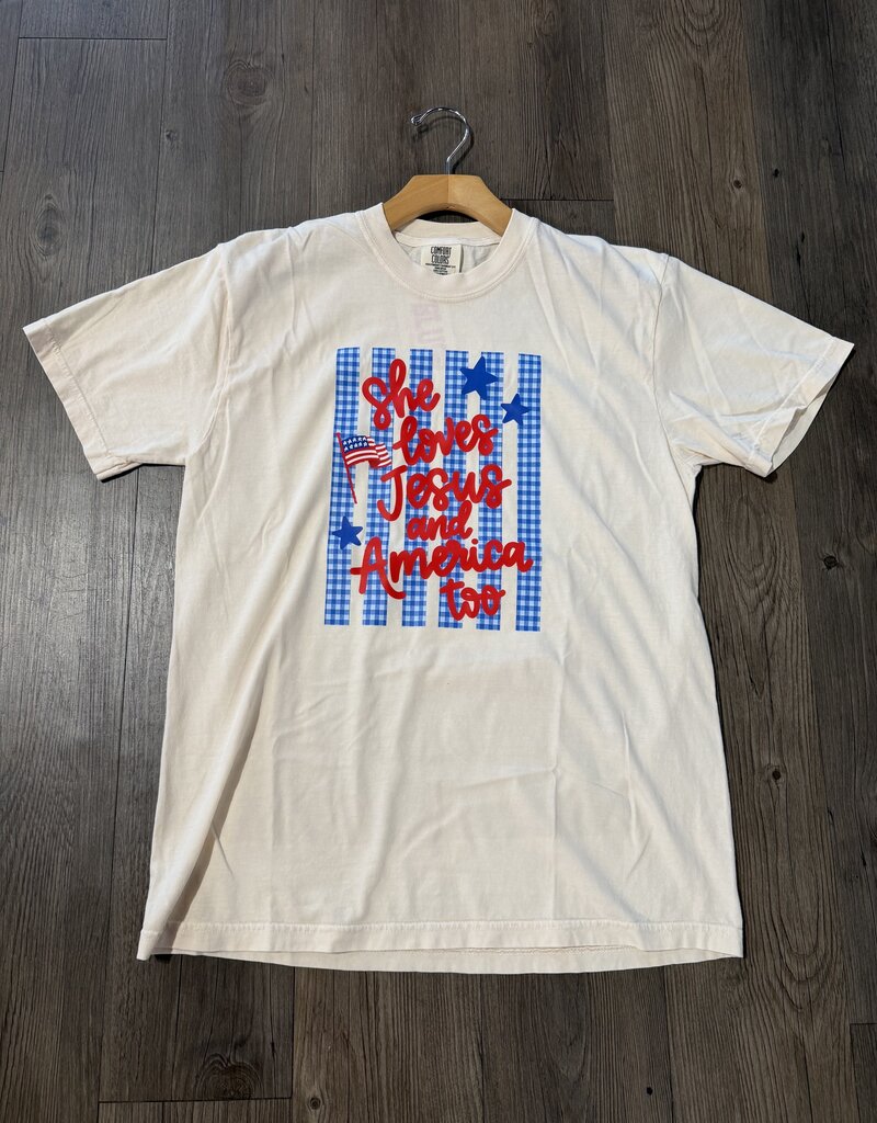 She Loves Jesus and America Too Tee S