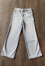 High Rise Crop Slim Wide Jeans