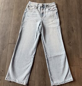 High Rise Crop Slim Wide Jeans