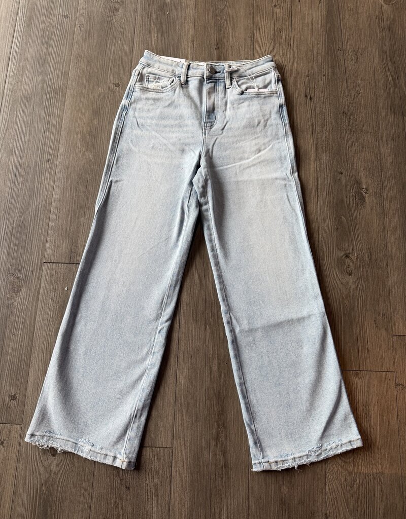 High Rise Crop Slim Wide Jeans