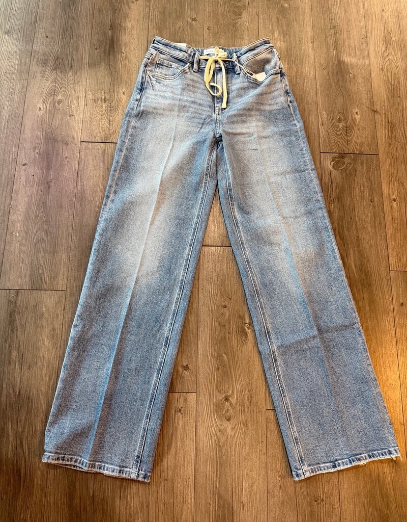 High Rise Wide Tie Flying Monkey Jeans