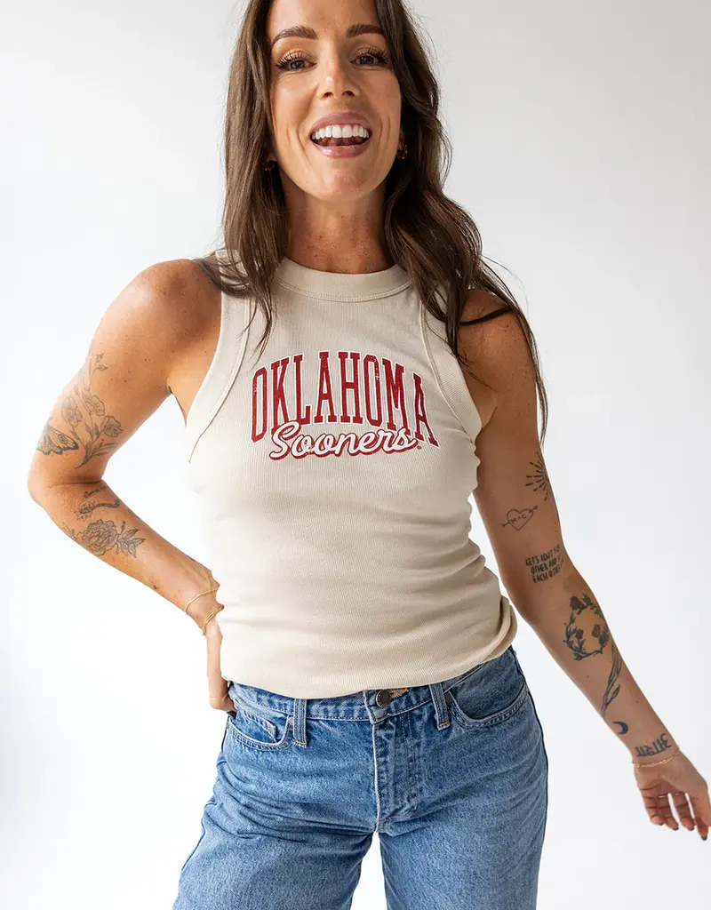 Oklahoma Sooners Cream Stretch Tank