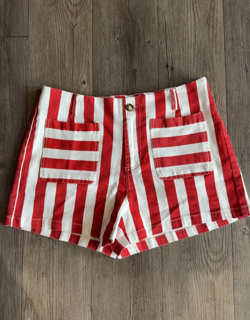 Tomato Striped Shorts