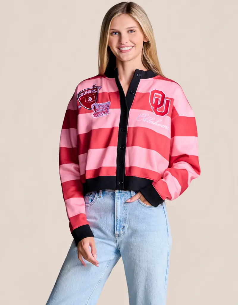 Playbook Patch Cardigan | Oklahoma