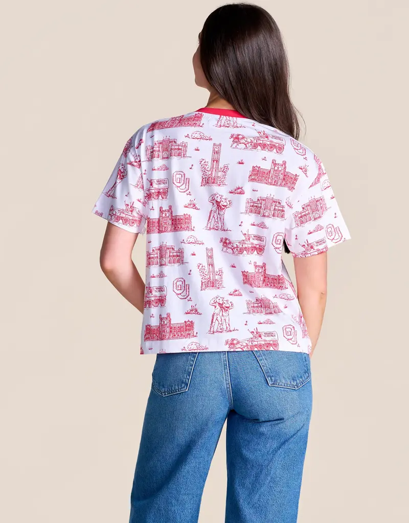 Team Toile Embroidered Tee | Oklahoma