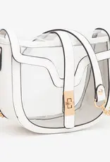 White Saddle Clear Purse