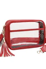 Red Rectangular Clear Purse