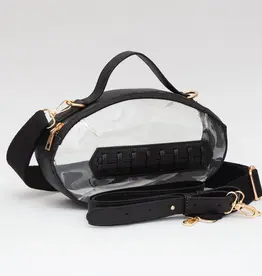 Black Football Clear Purse