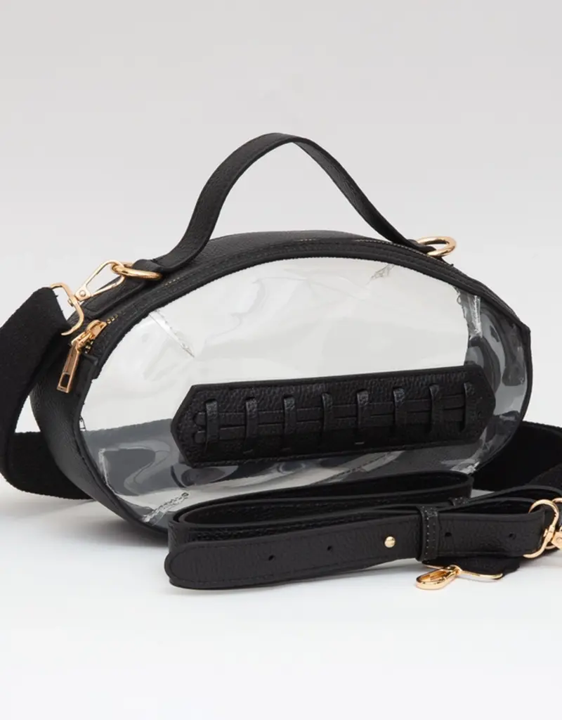 Black Football Clear Purse