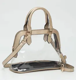 Gold Crossbody Clear Purse