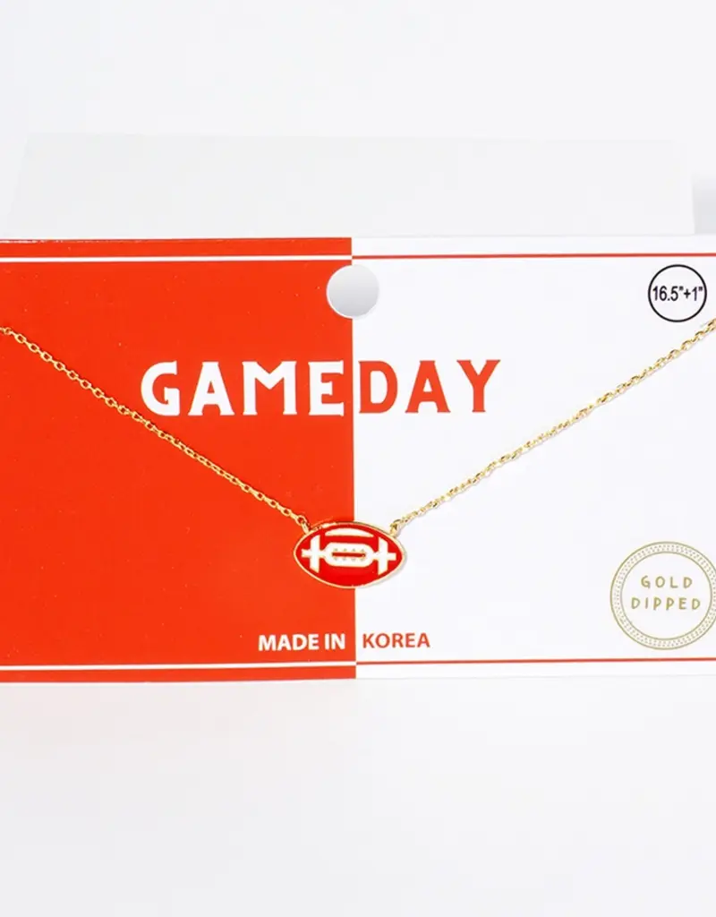 Gold Dipped Gameday Football Pendent Necklace