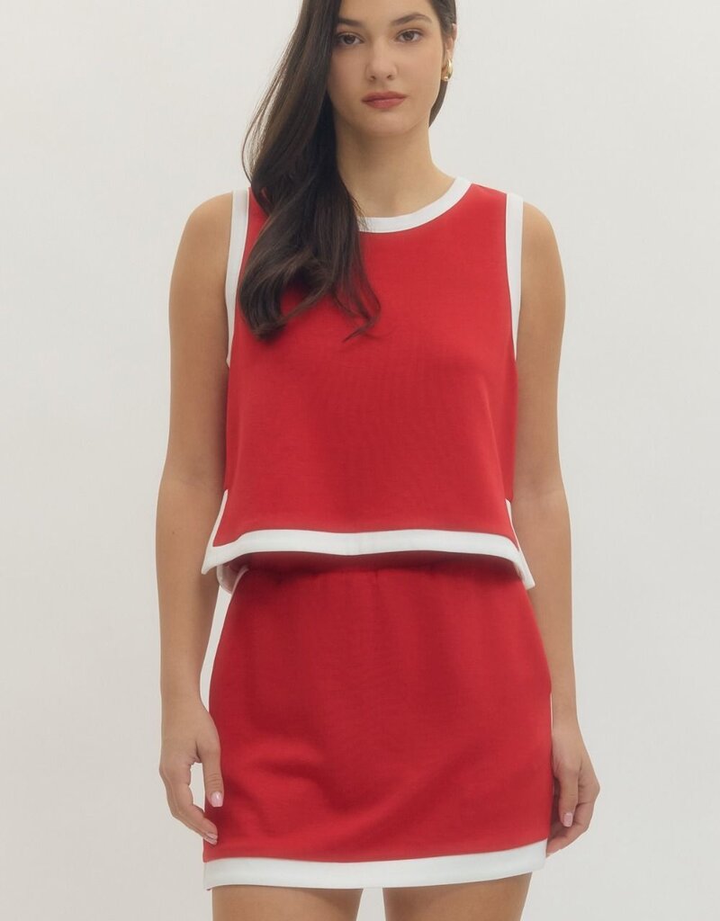 Red and White Outlined Set