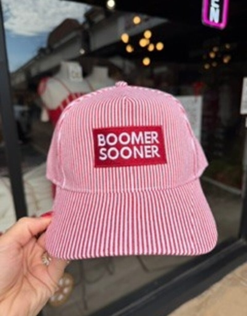 Stripe Boomer Sooner Pat Hat