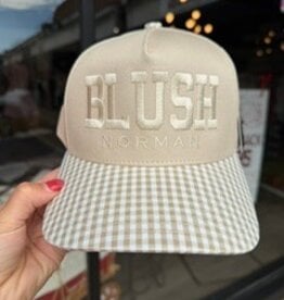 Tan Check Blush Hat