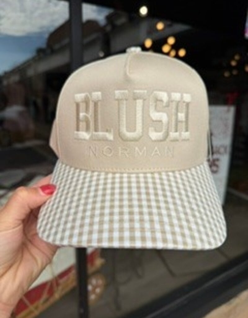 Tan Check Blush Hat