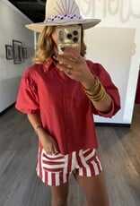 Tomato Puff Sleeve Top