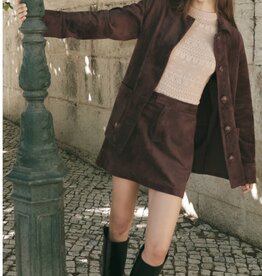 Perri Suede Mini Skirt Dark Chocolate