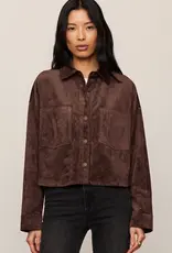 All Day Cropped Suede Jacket Dark Chocolate