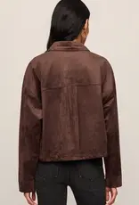 All Day Cropped Suede Jacket Dark Chocolate