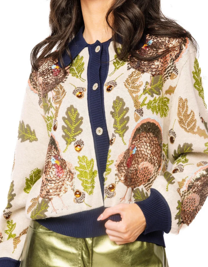QOS turkey and acorn button up