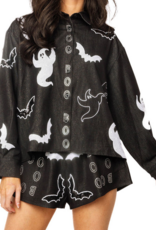 QOS black ghost button up