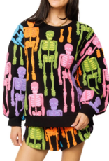 QOS fuzzy skeleton sweater