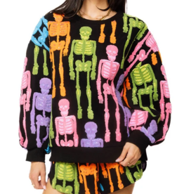QOS fuzzy skeleton sweater