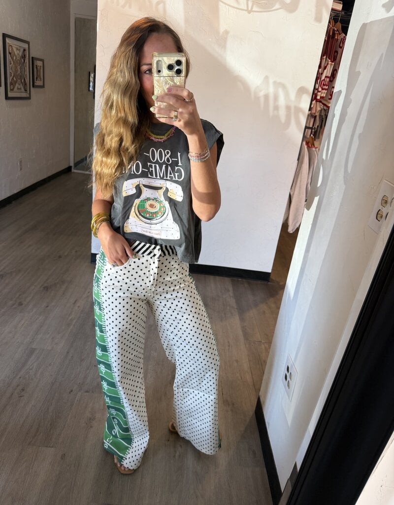 GameDay Contrast Wide Leg Denim