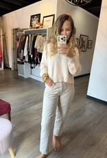 Zebra Print Bowed Ankle Jean