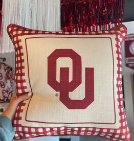 Oklahoma Gingham Mascot Pillow