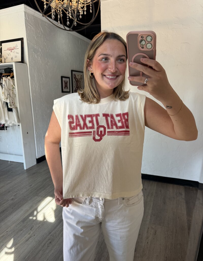 Retro College Beat Texas Muscle Tank