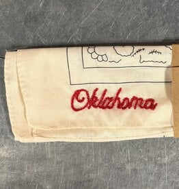Oklahoma Hand Stitch Cream Bandana