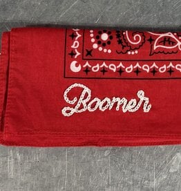 Boomer Hand Stitch Red Bandana