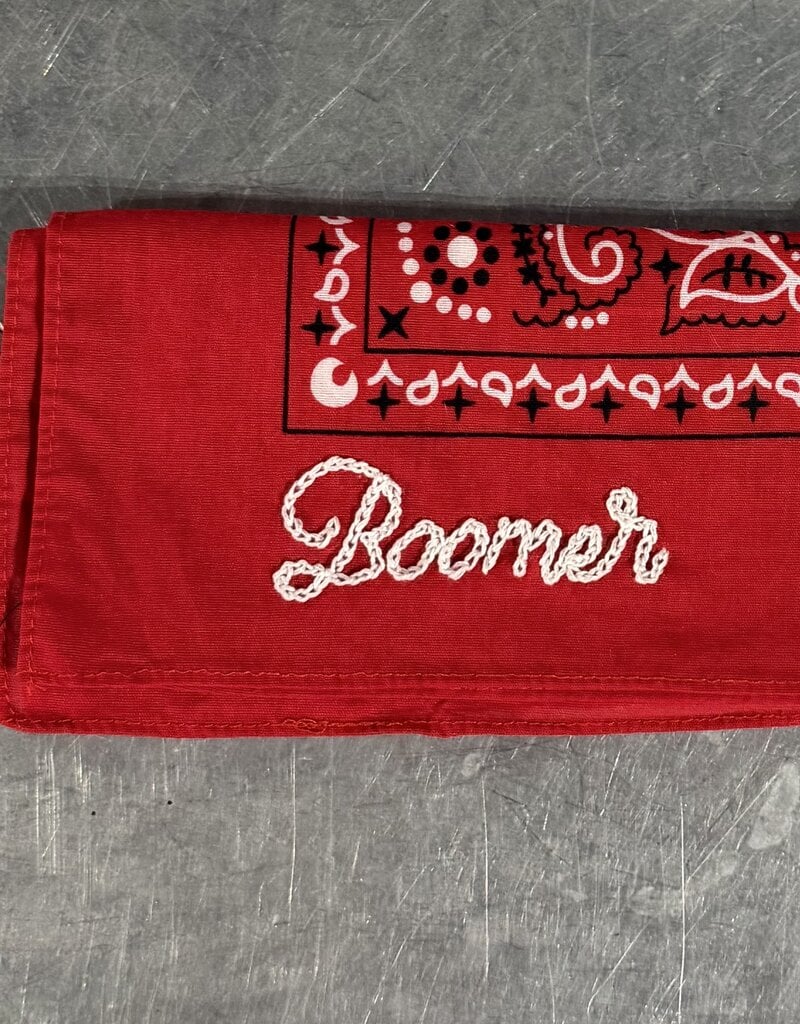 Boomer Hand Stitch Red Bandana