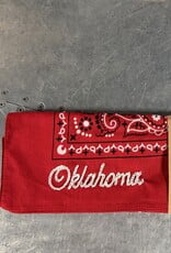Oklahoma Hand Stitch Red Bandana