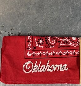Oklahoma Hand Stitch Red Bandana