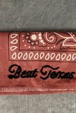 Beat Texas Black  Hand Stitched Bandana