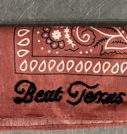 Beat Texas Black  Hand Stitched Bandana