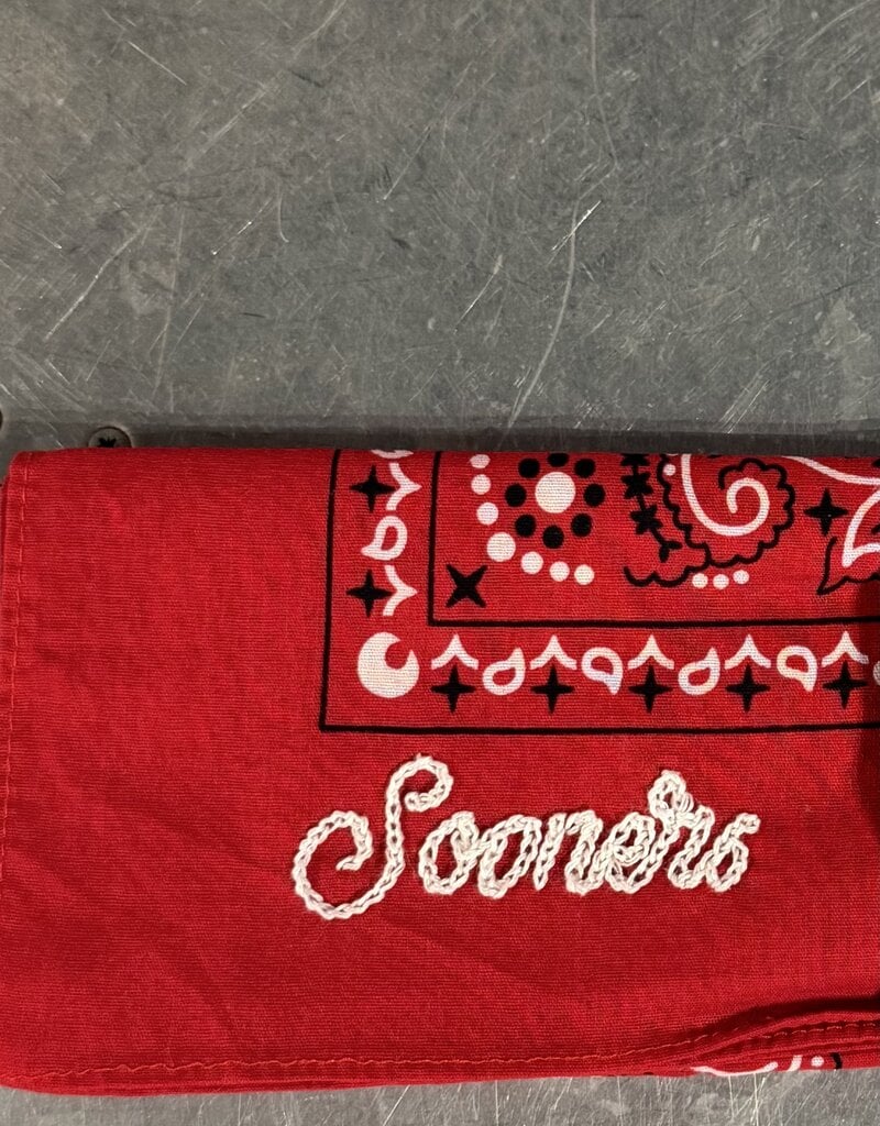 Red Sooner Hand Stitched Bandana