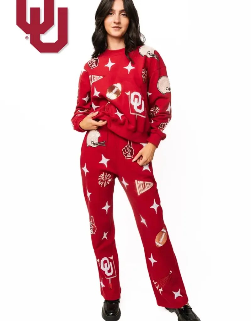 QOS Oklahoma Sequin Icon Sweatshirt