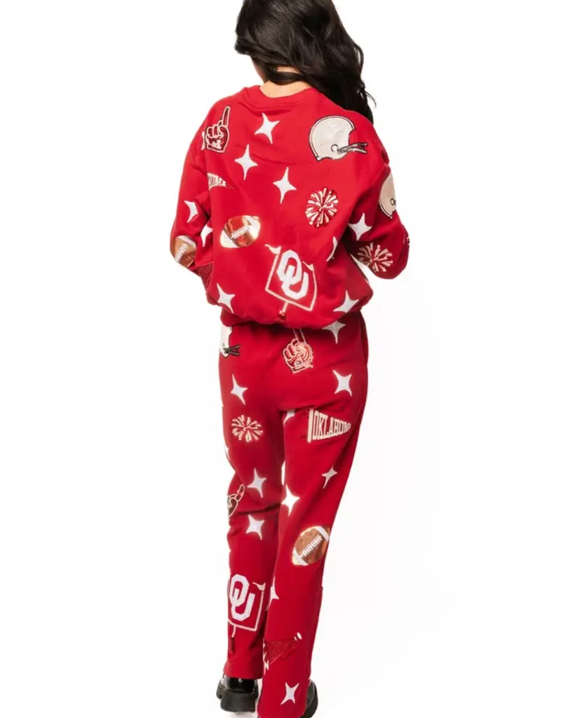 QOS Oklahoma Sequin Icon Sweatshirt