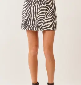 Zebra wrap mini skirt