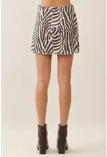 Zebra wrap mini skirt