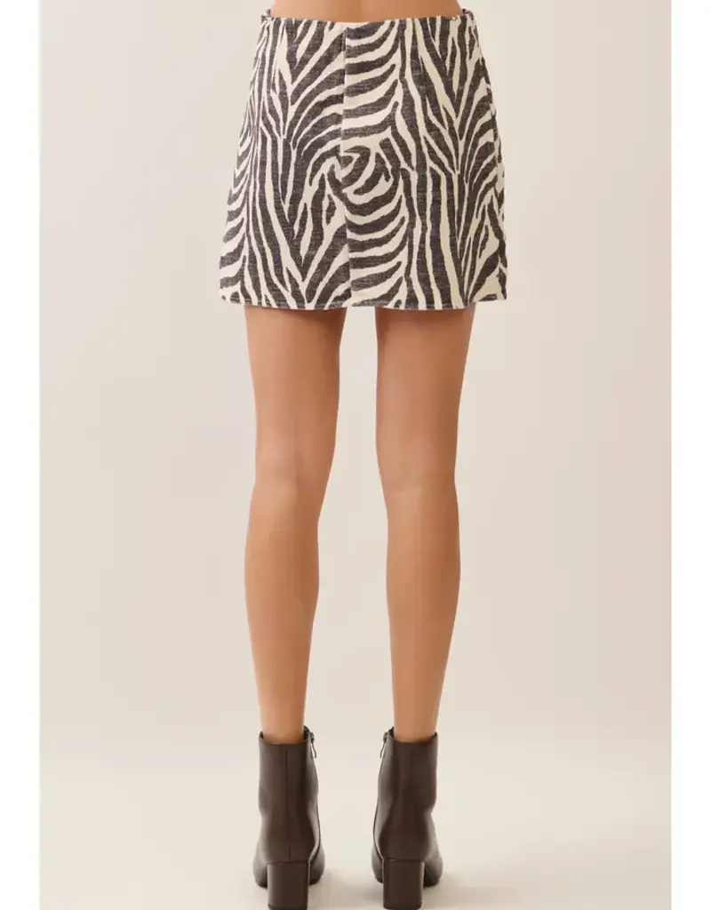 Zebra wrap mini skirt