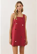 Mirror Embellished Mini Dress