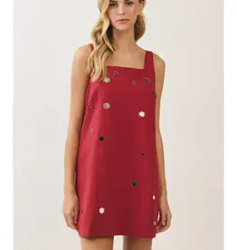 Mirror Embellished Mini Dress
