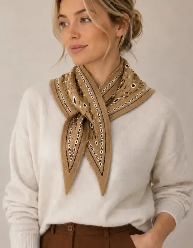 Thick Paisley Triangle Scarf