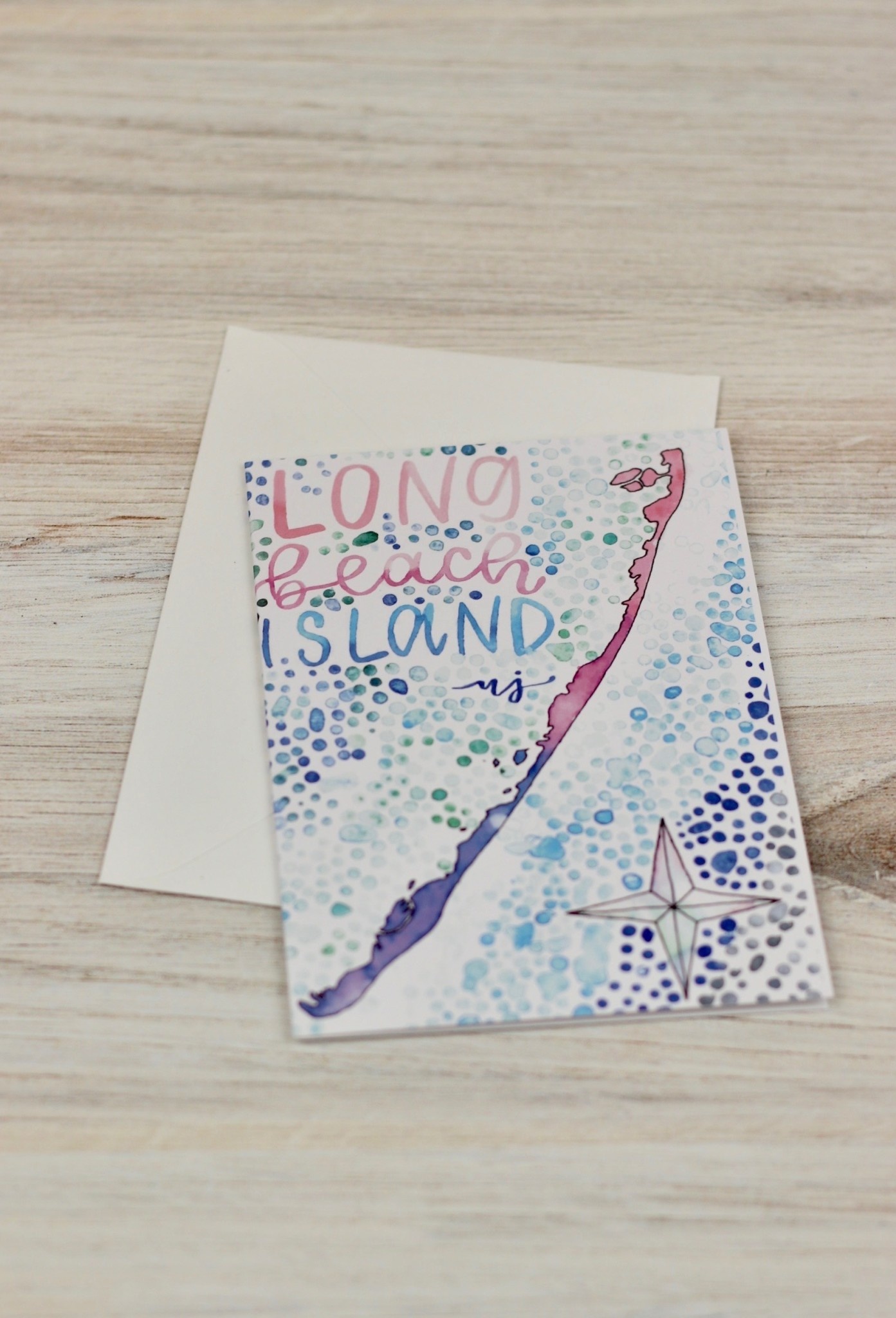Watercolor LBI Card Five 0 Six Surf Boutique